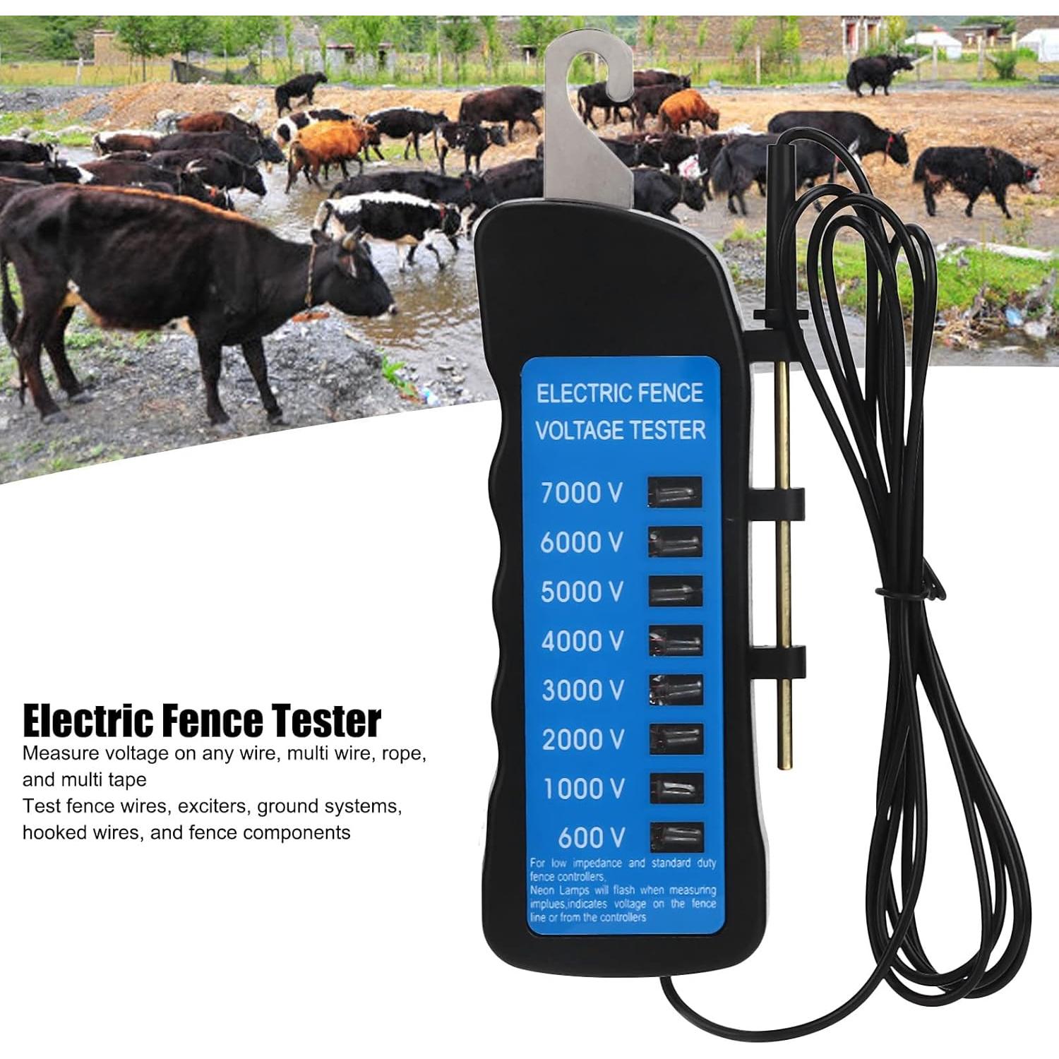 Probador de Voltaje de Cerca Eléctrica TOPINCN 600-7000V