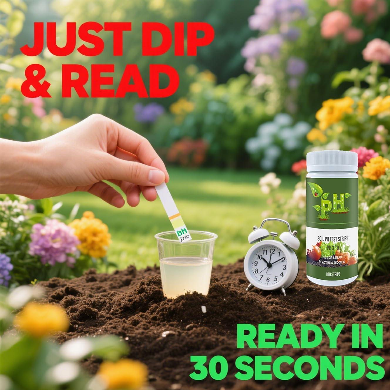 Kit de Prueba de pH del Suelo AKSBTEC 100 Tiras Rango 3-9