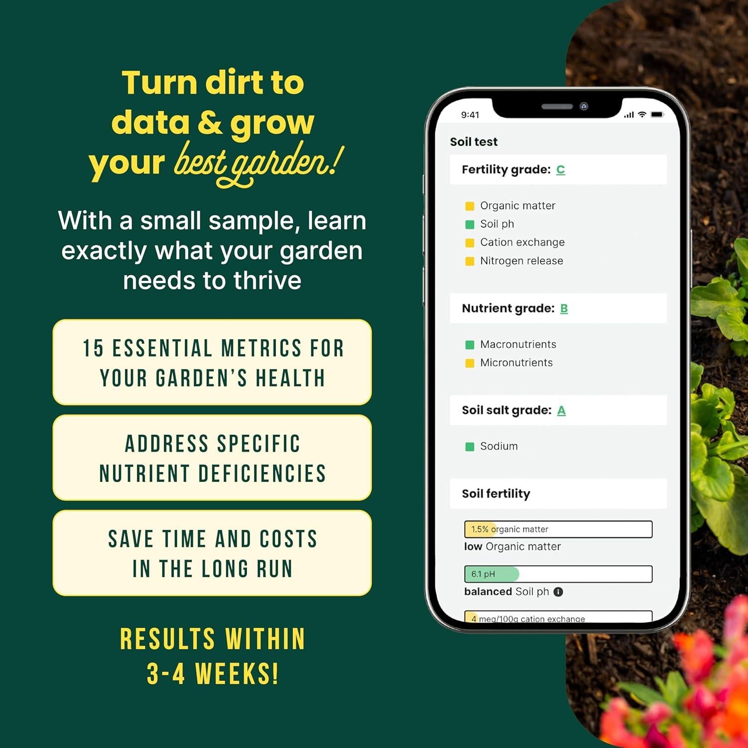 Kit de Prueba de Suelo para Jardín Sunday - Análisis de Nutrientes