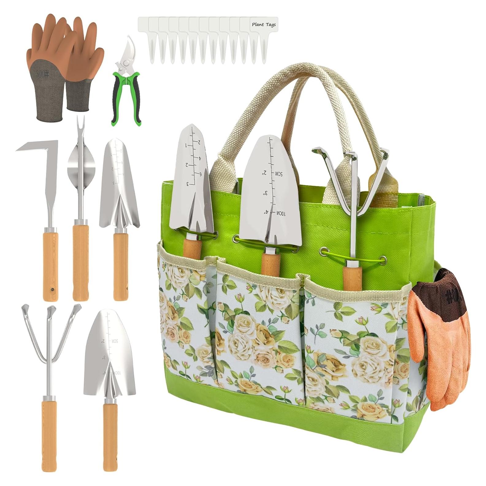 Juego de herramientas de jardinería 20 piezas BOMOKS acero inoxidable