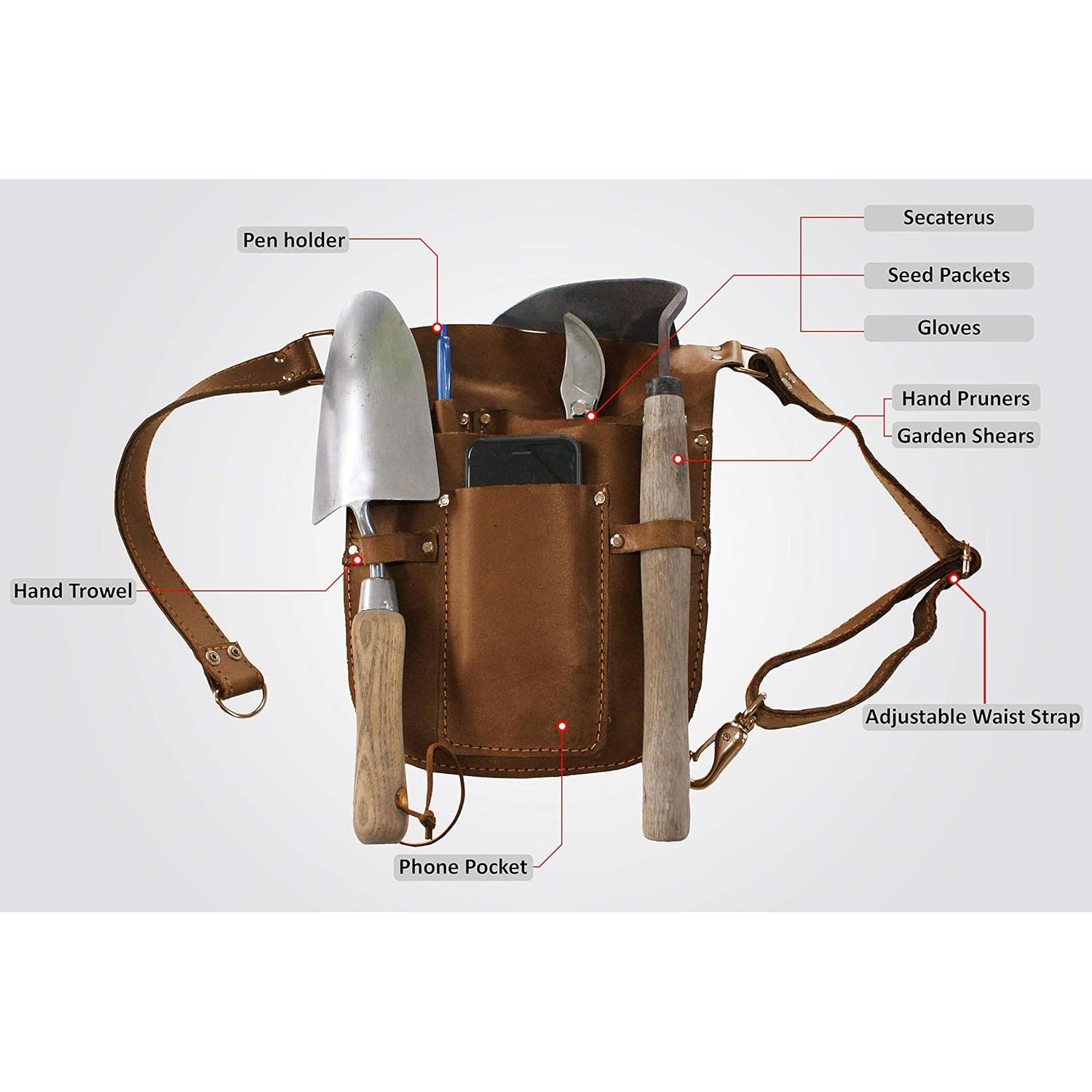 Cinturón de herramientas Rubys Collection - Cuero, 4 bolsillos