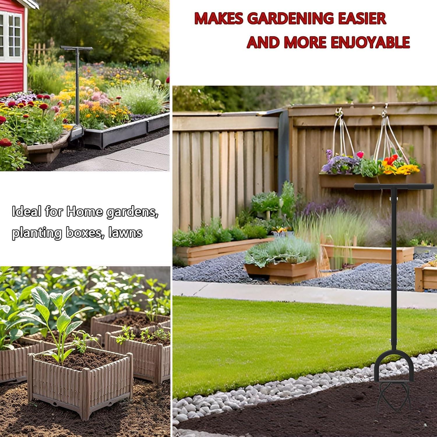 Cultivador de Mano MEIYIDA 4 Púas Ajustable para Jardín