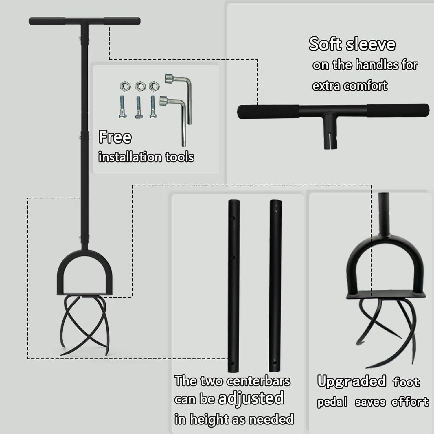 Cultivador de Mano MEIYIDA 4 Púas Ajustable para Jardín