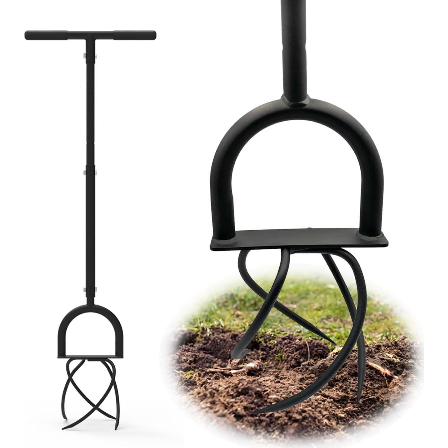 Cultivador de Mano MEIYIDA 4 Púas Ajustable para Jardín