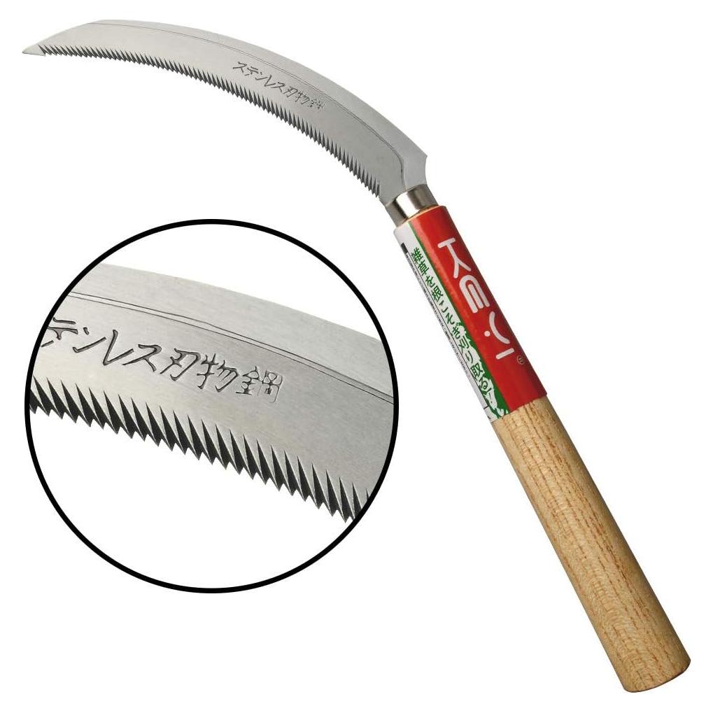 Hoz de Cosecha KEYI con Mango de Madera y Cuchilla de 16.8 cm