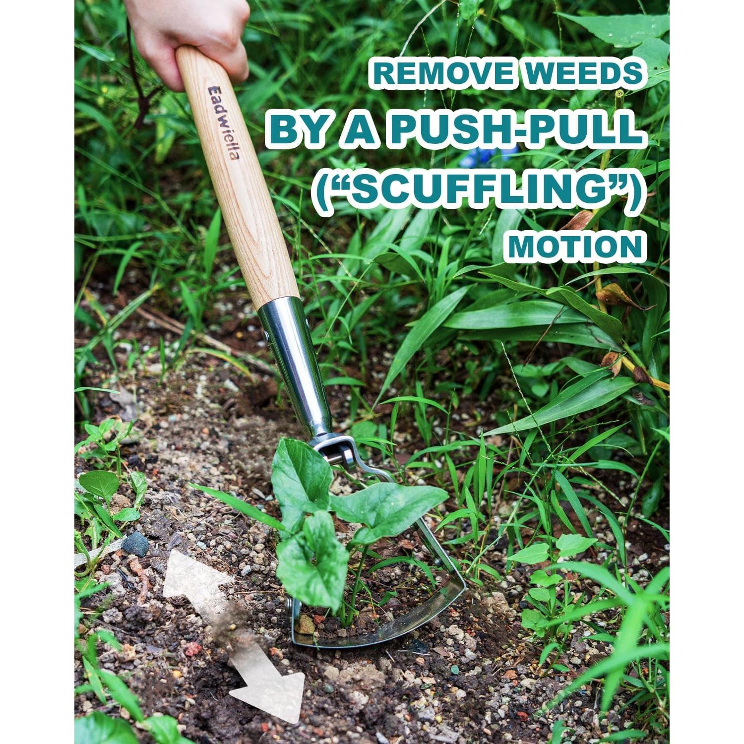 Azada Mini de Hula Eadwiella 40.64 cm Mango de Madera Dura