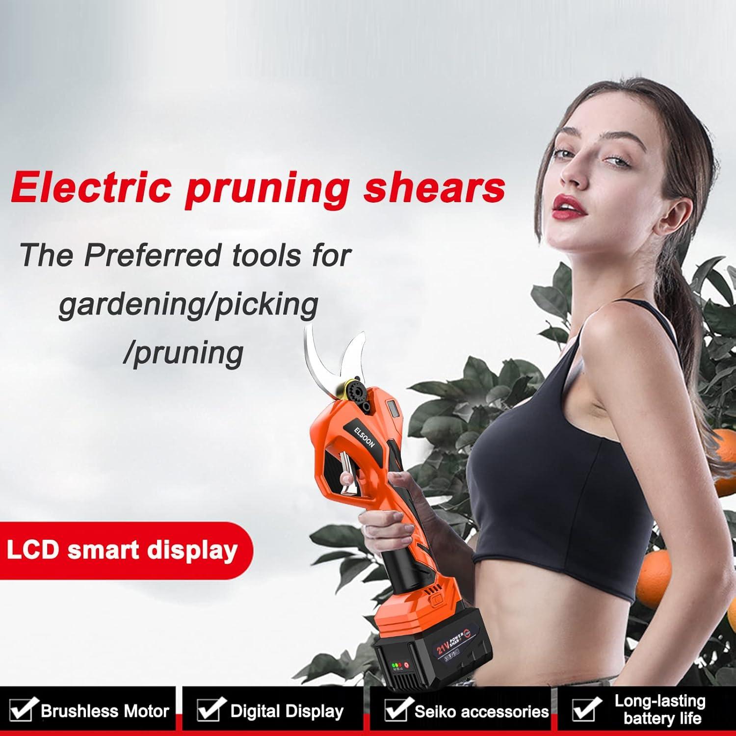 Tijeras de Podar Eléctricas ELSOON 21V 50mm con 2 Baterías