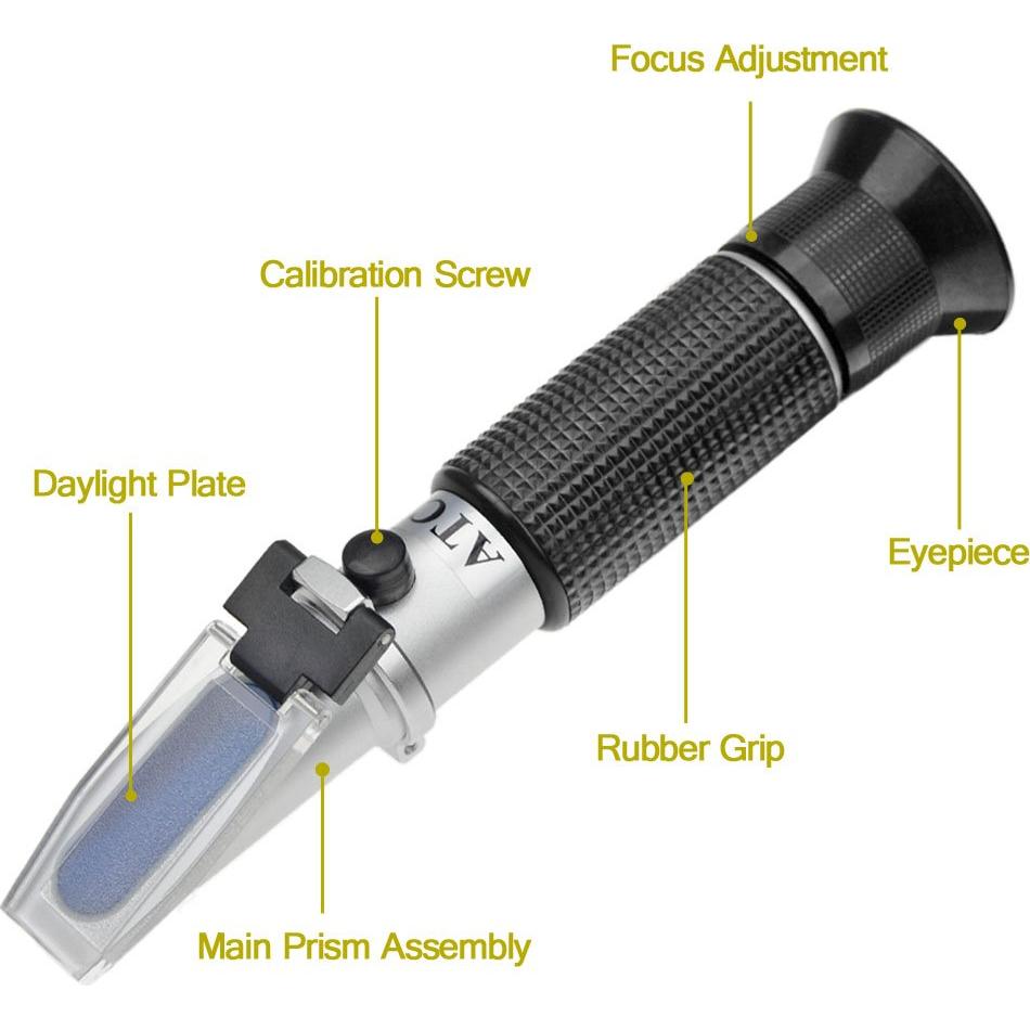 Refractómetro Brix con ATC Xindacheng - Gravedad Específica y Brix