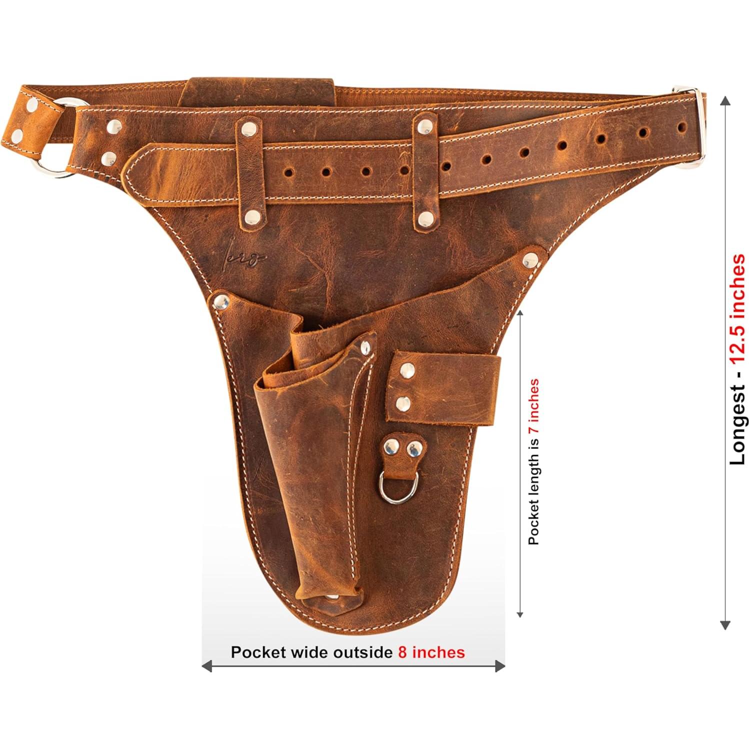 Cinturón de herramientas STAMESKY de cuero marrón para jardinería