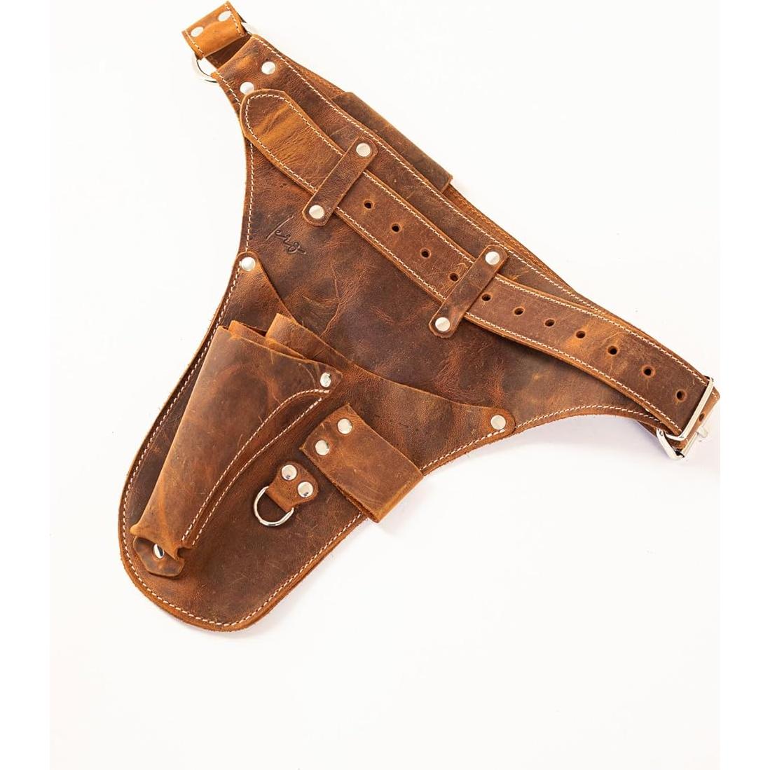 Cinturón de herramientas STAMESKY de cuero marrón para jardinería