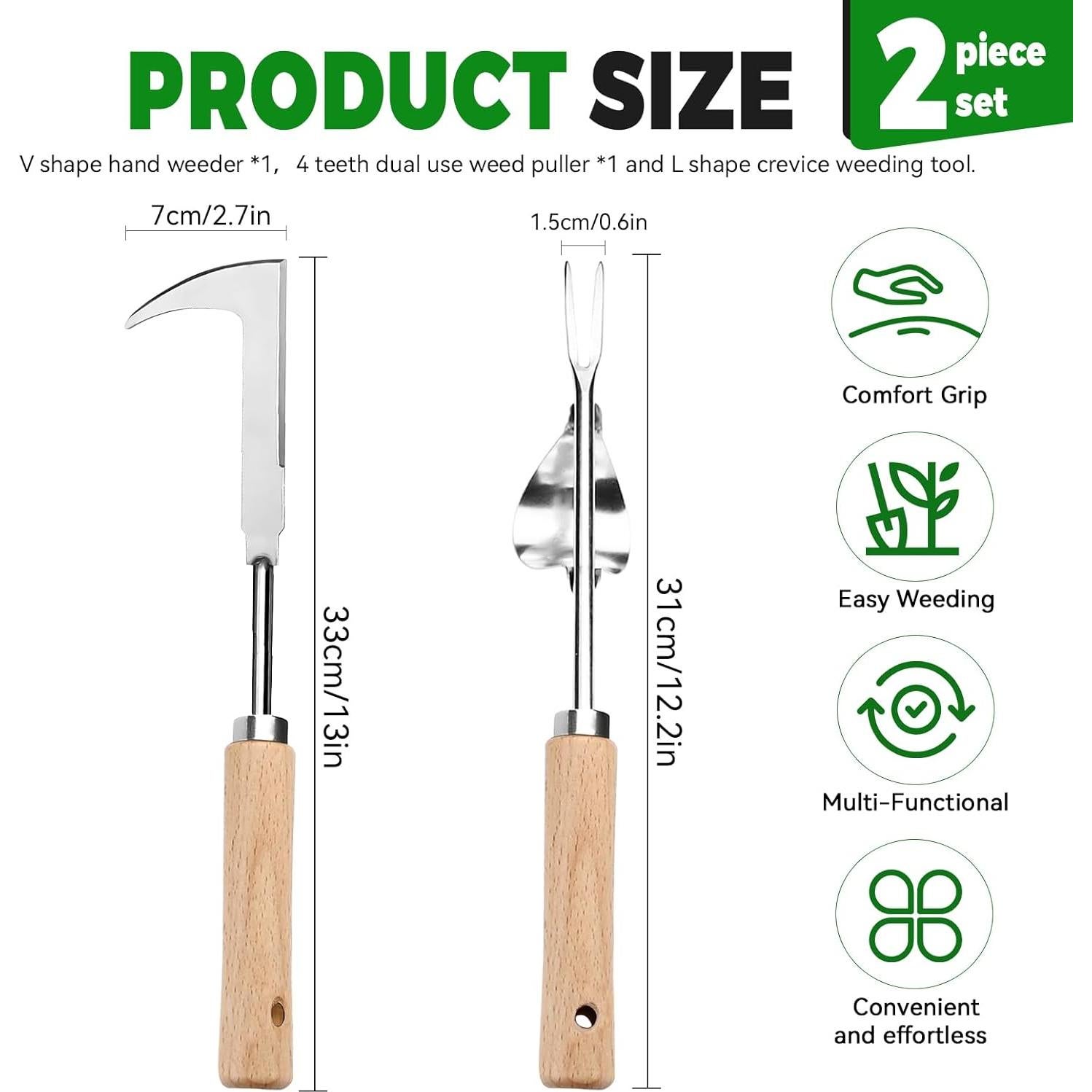 Juego de Herramientas de Jardinería Betinyar - Desmalezador Acero Inoxidable