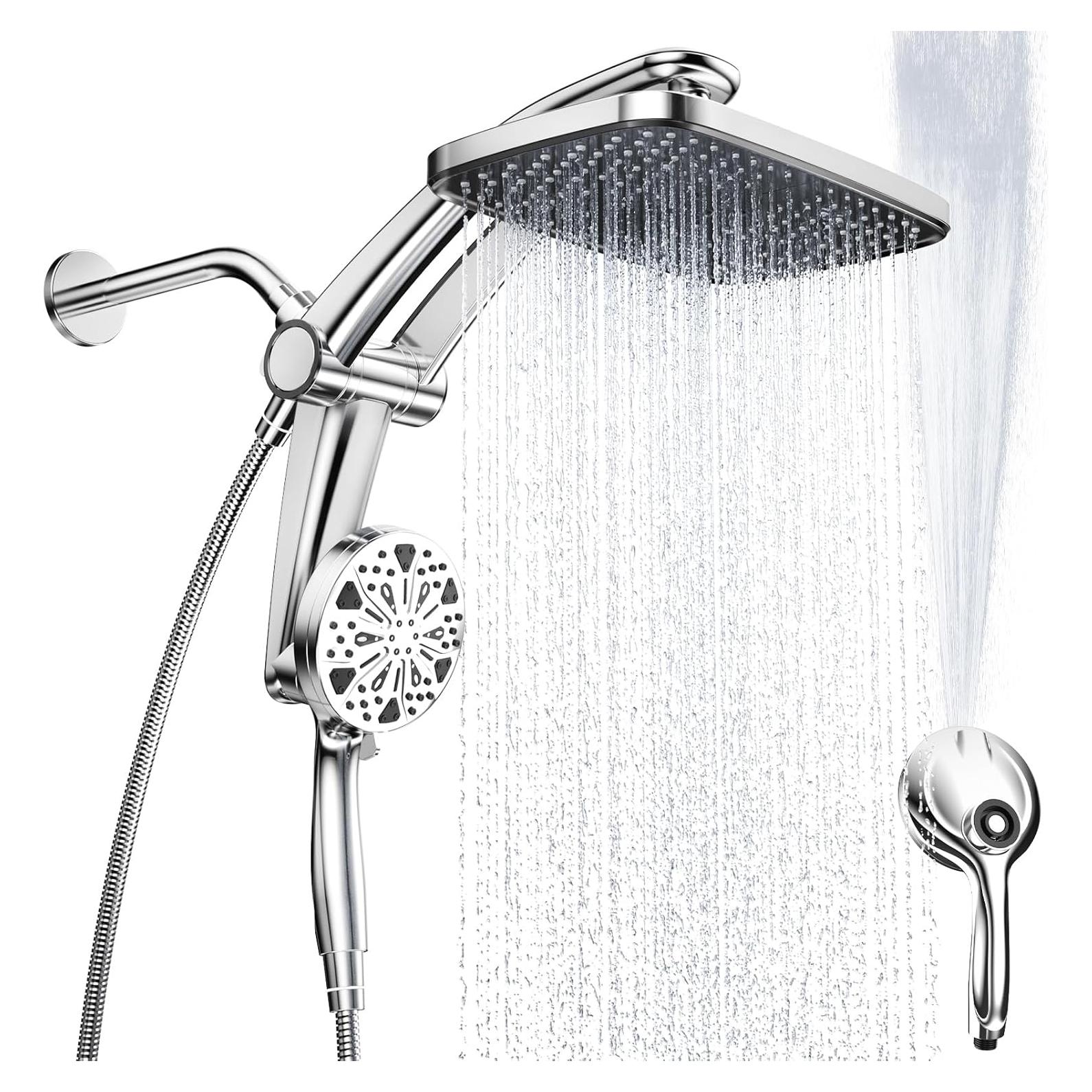Cabezal de Ducha de Lluvia y Mano Razime 12" Plata Alta Presión
