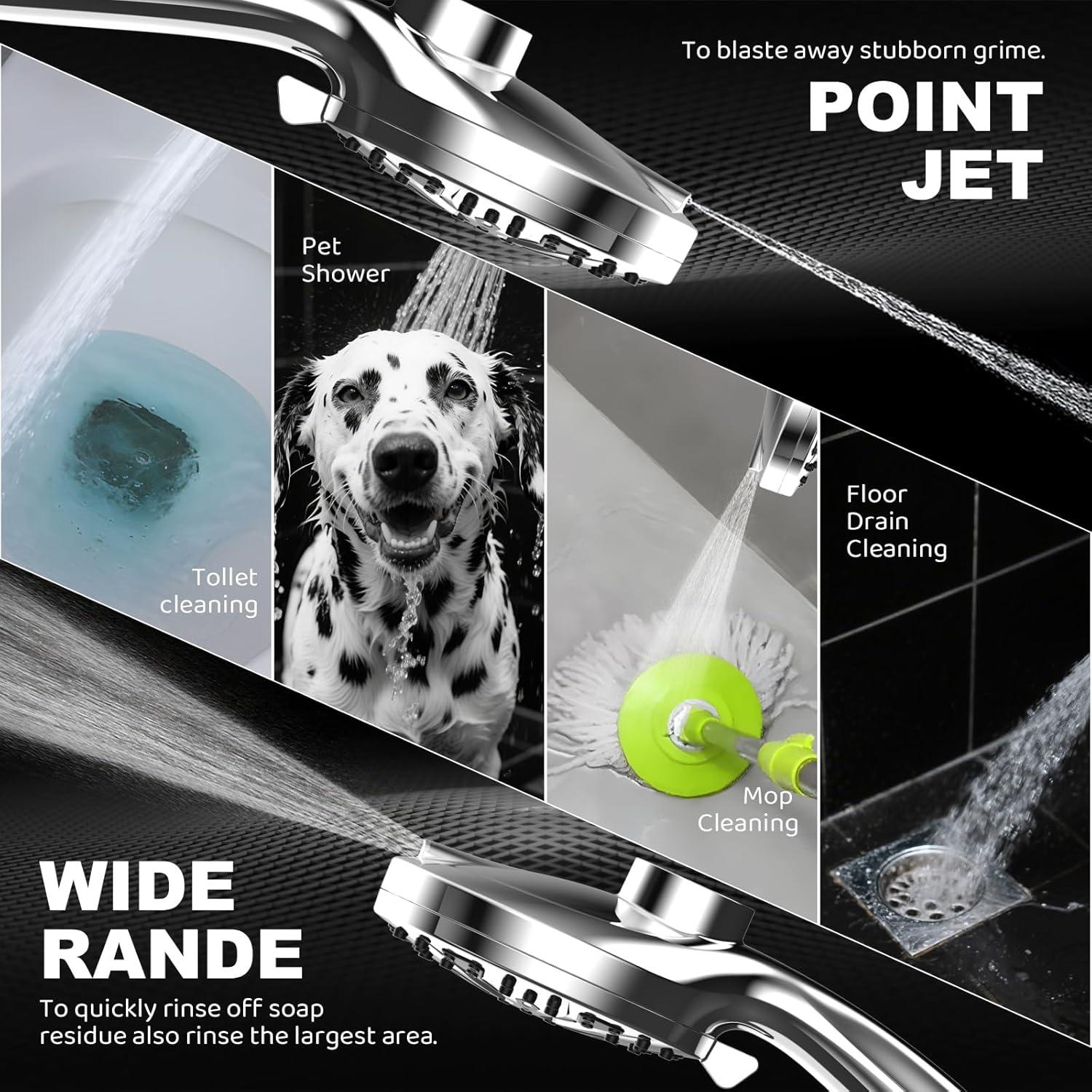 Cabezal de Ducha de Lluvia y Mano Razime 12" Plata Alta Presión