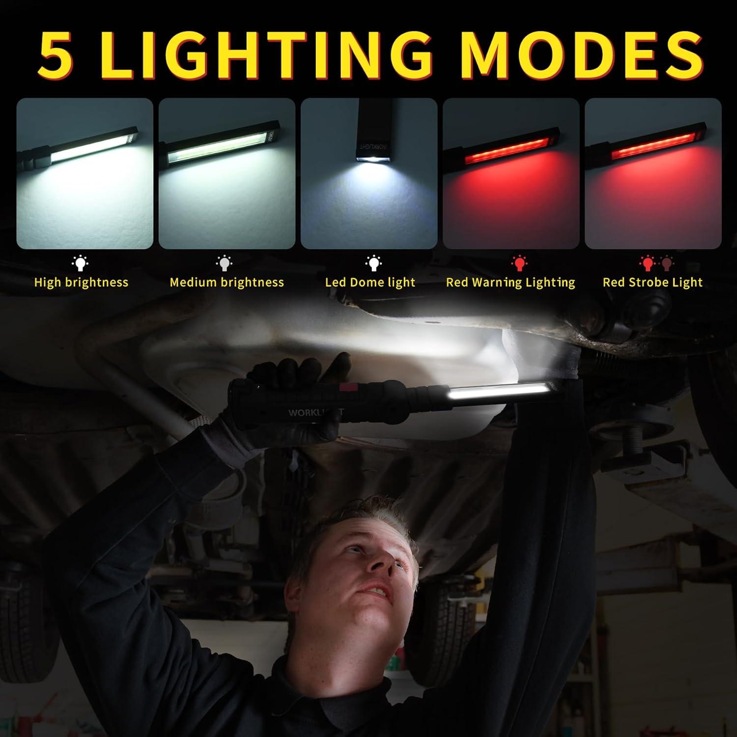 Linterna de Trabajo Recargable Suranew 360° con Base Magnética