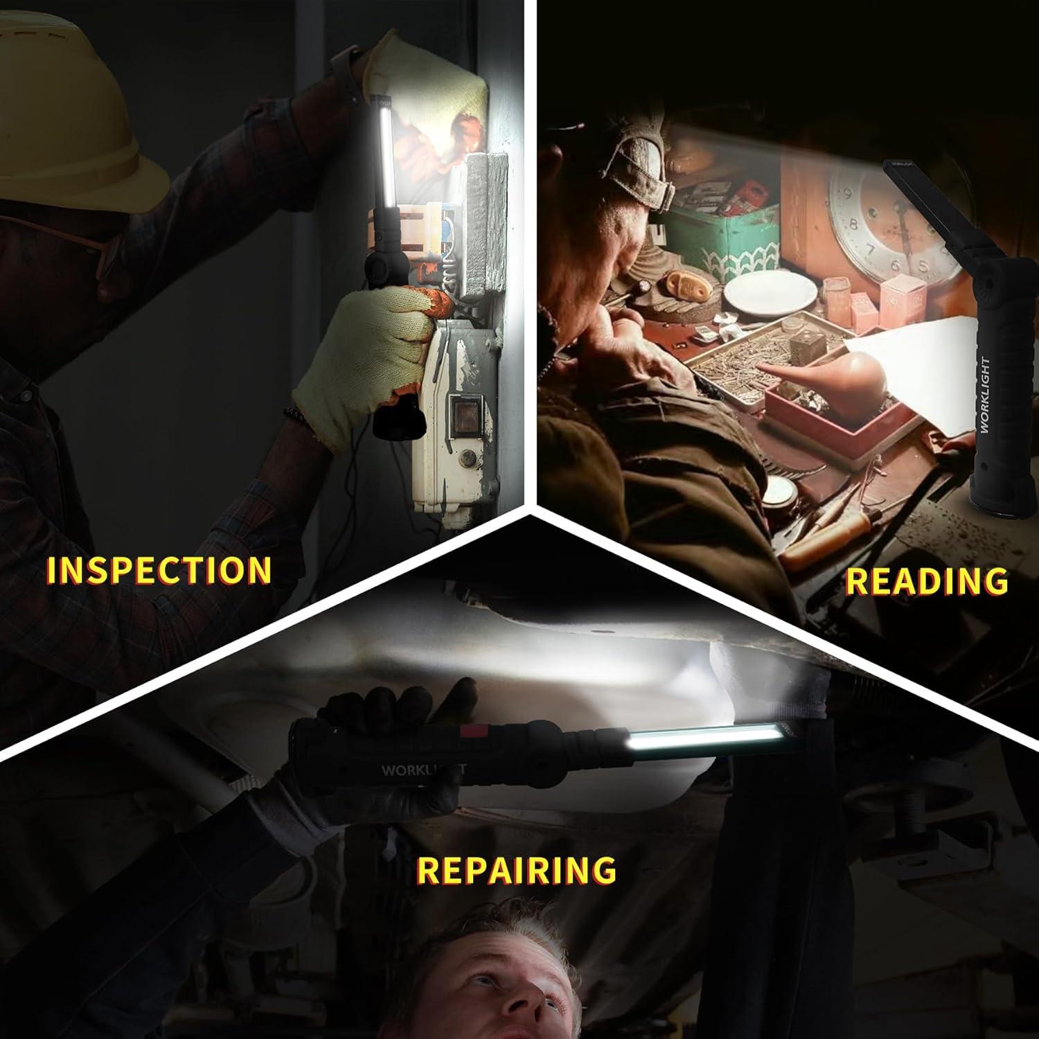 Linterna de Trabajo Recargable Suranew 360° con Base Magnética