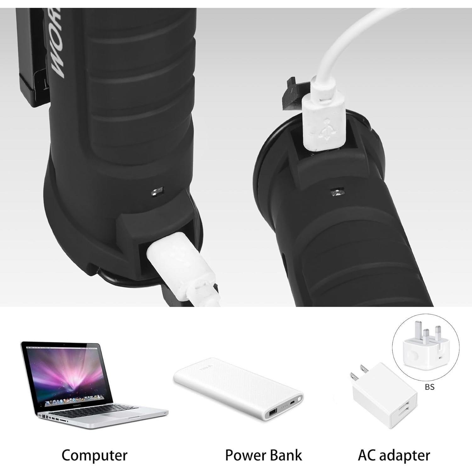 Linterna de Trabajo Recargable Suranew 360° con Base Magnética