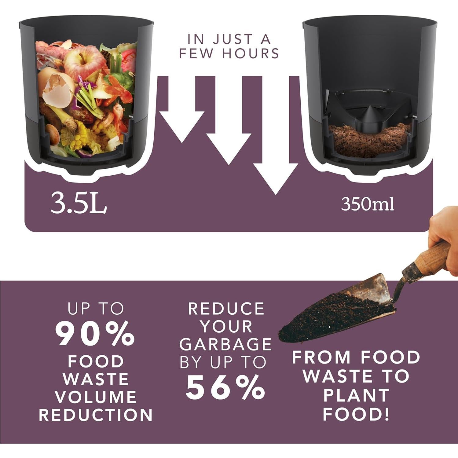 Triturador de Desechos Alimentarios Food Cycler Eco 3.5L Gris