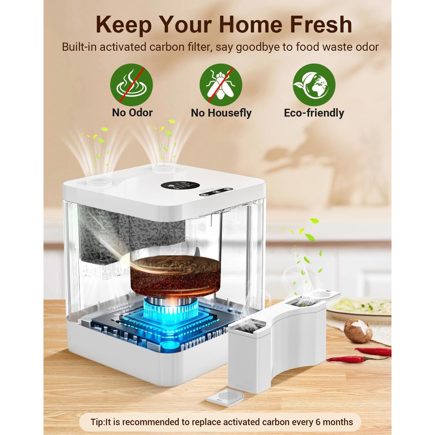 Compostador Eléctrico Growell 5.2L Sin Olores con Filtro