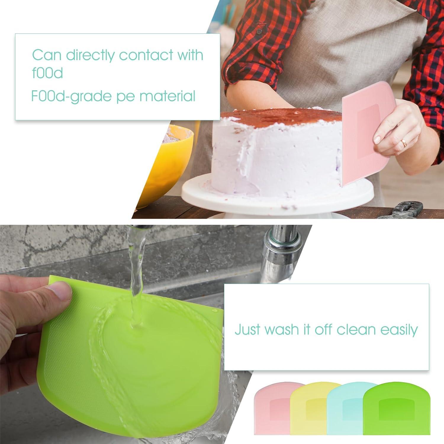 24 Raspadores de Masa Flexibles AojSup - Plástico PE Grado Alimenticio