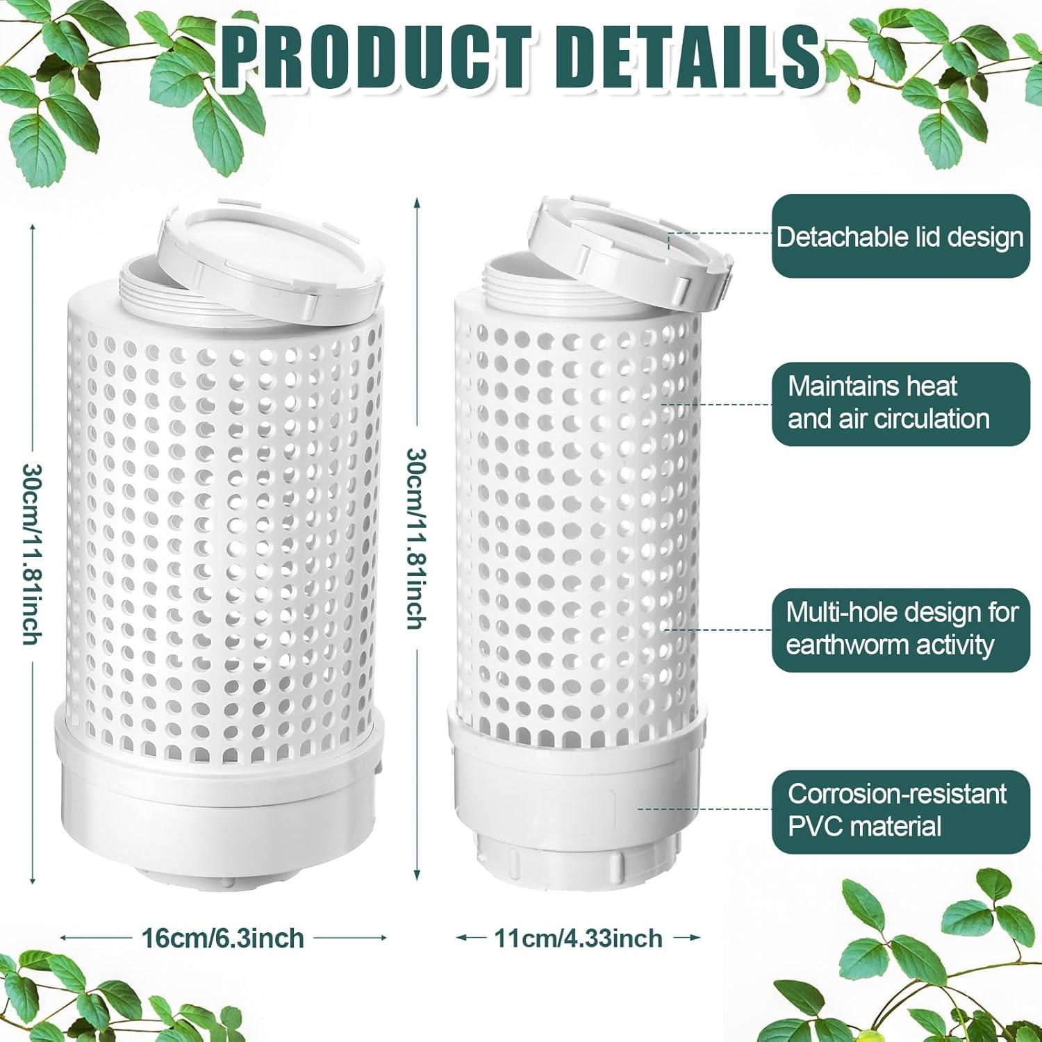 Contenedor de Compostaje Blosssound 4 Pcs PVC Jardín 30x16cm