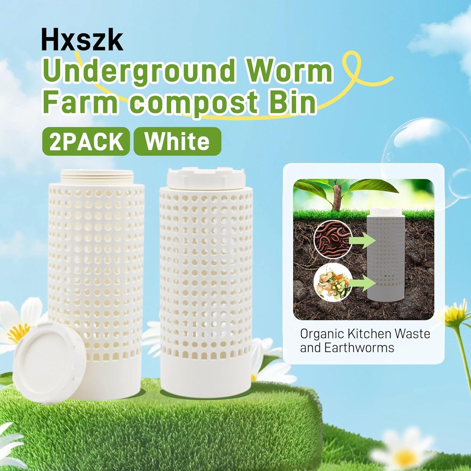 Bin de Compostaje de Gusanos Hxszk - Paquete de 2, 30 cm PVC