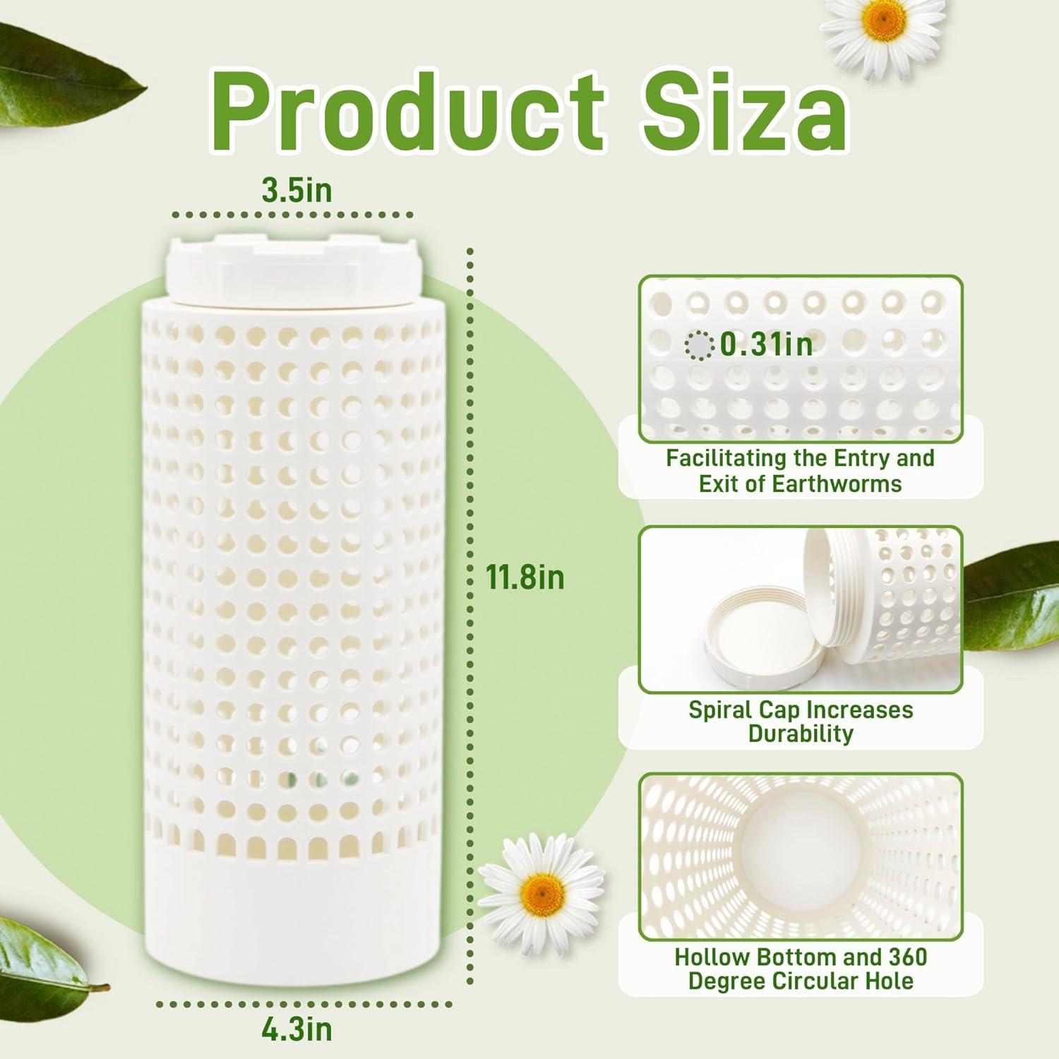 Bin de Compostaje de Gusanos Hxszk - Paquete de 2, 30 cm PVC