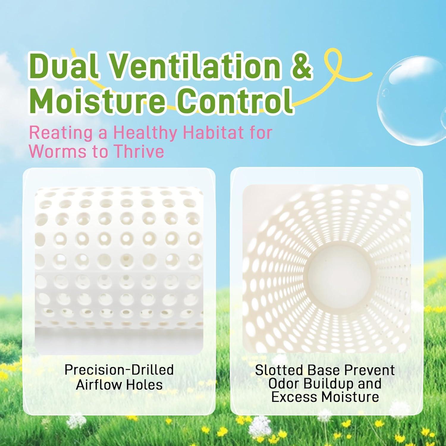 Bin de Compostaje de Gusanos Hxszk - Paquete de 2, 30 cm PVC