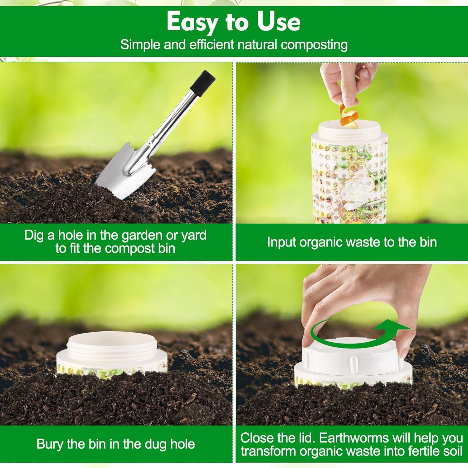 Kit de Compostaje de Gusanos Bettoor - 2 Contenedores Inground