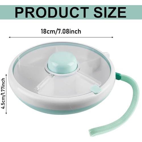 Contenedor Giratorio de Snacks Proudy 5 Compartimentos Verde Claro