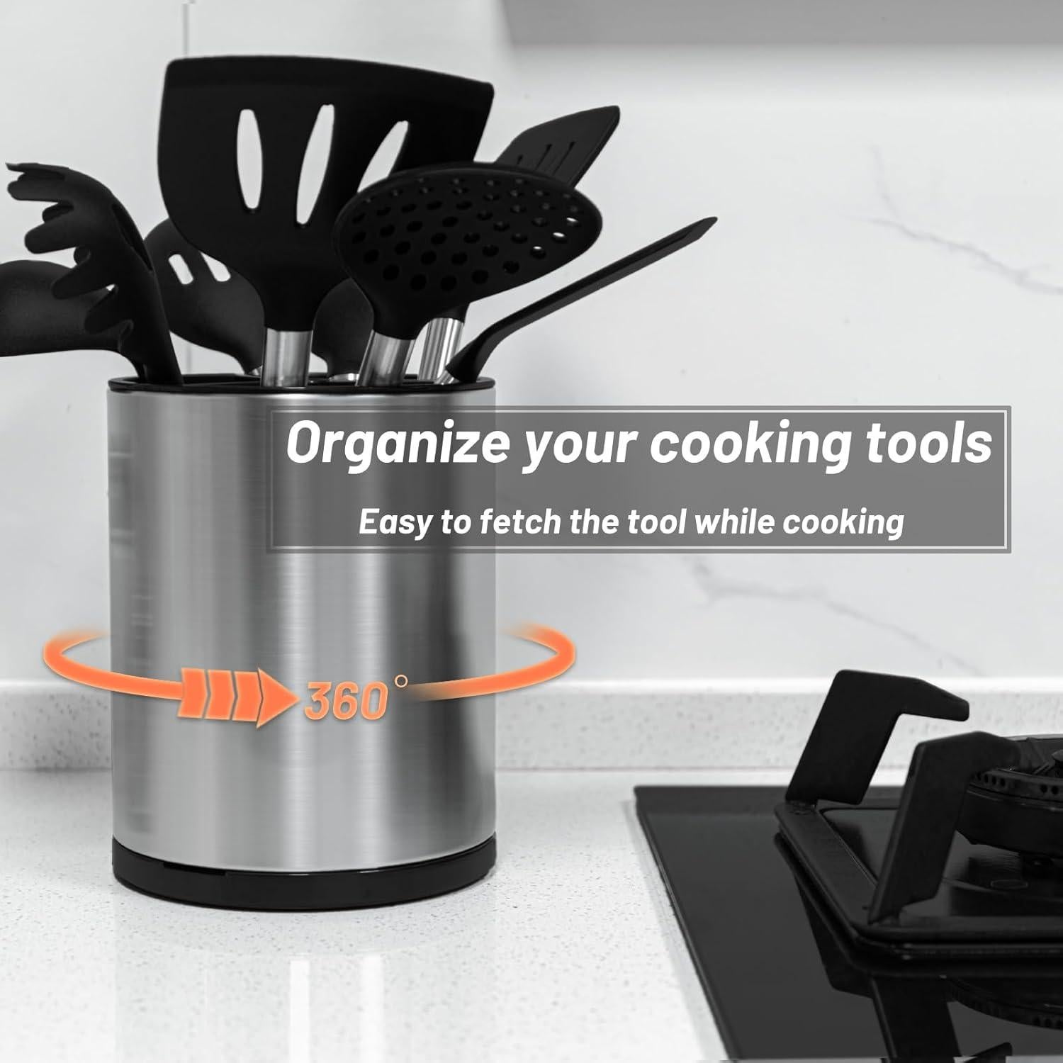 Soporte de Utensilios de Cocina Haiyouneer 360° Extra Grande