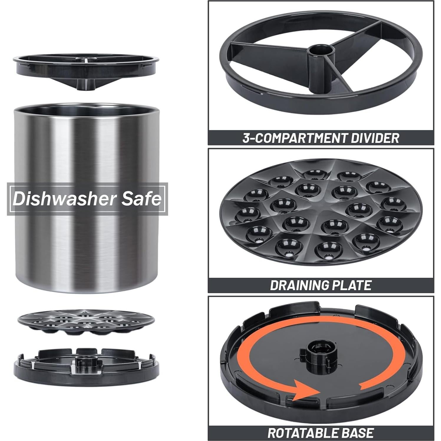 Soporte de Utensilios de Cocina Haiyouneer 360° Extra Grande