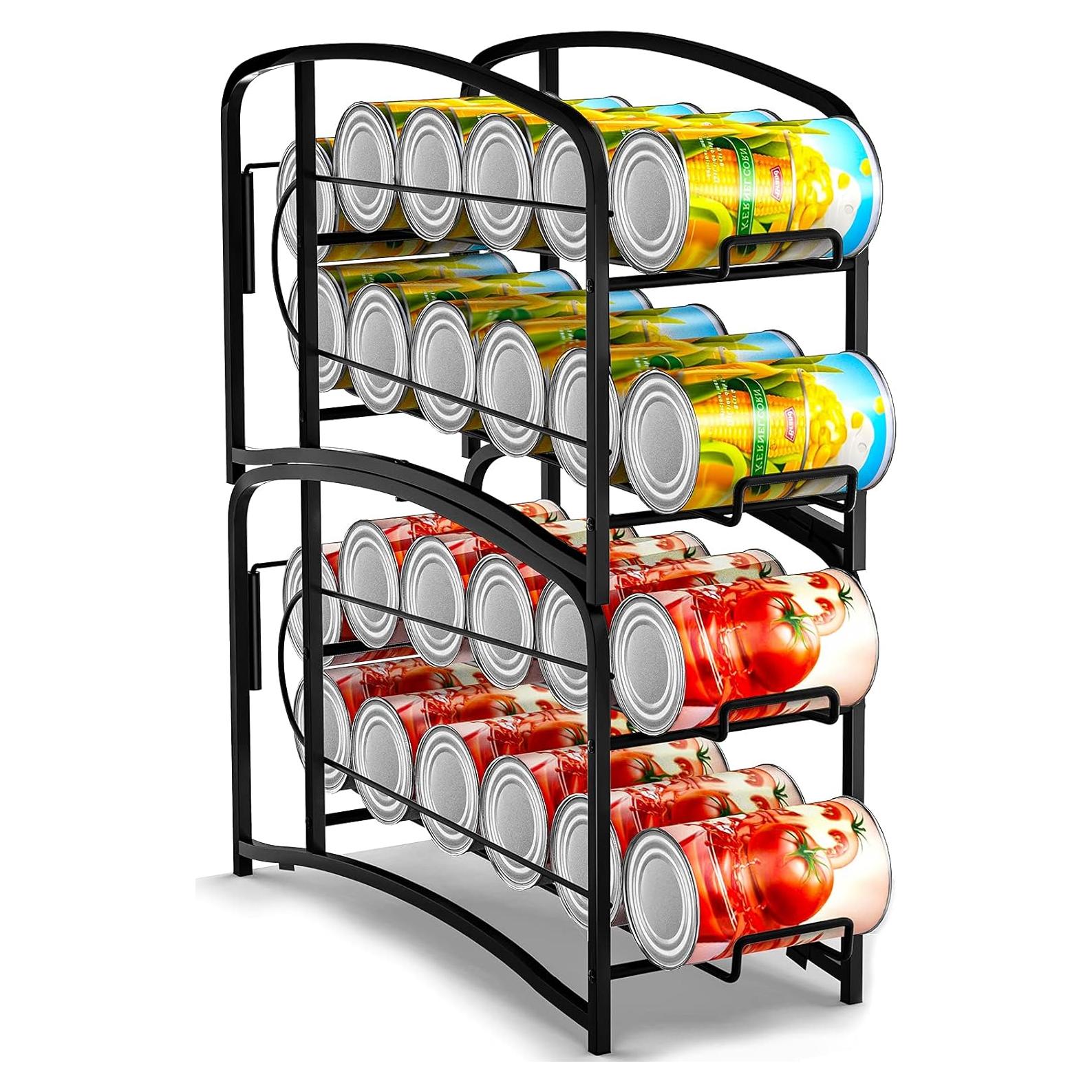Soporte dispensador de latas apilable AULEDIO negro - 2 paquetes