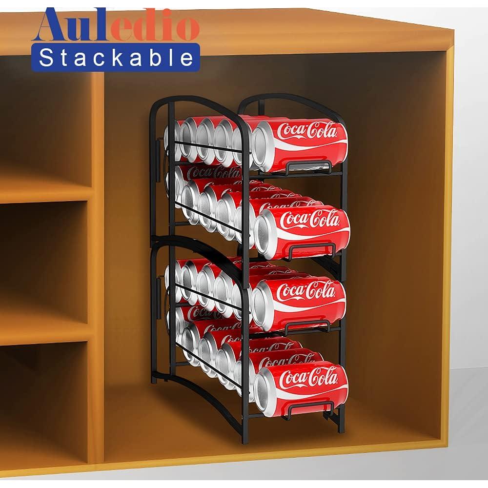 Soporte dispensador de latas apilable AULEDIO negro - 2 paquetes
