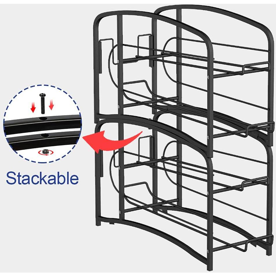Soporte dispensador de latas apilable AULEDIO negro - 2 paquetes