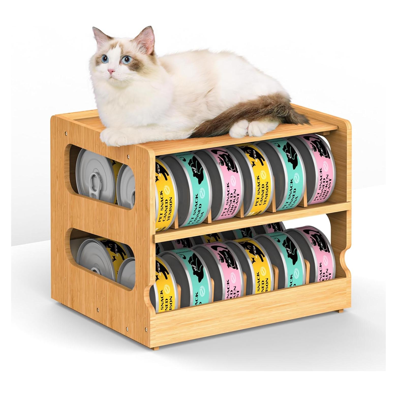 Organizador de Latas Apilable Teamkio de Bambú 2 Niveles