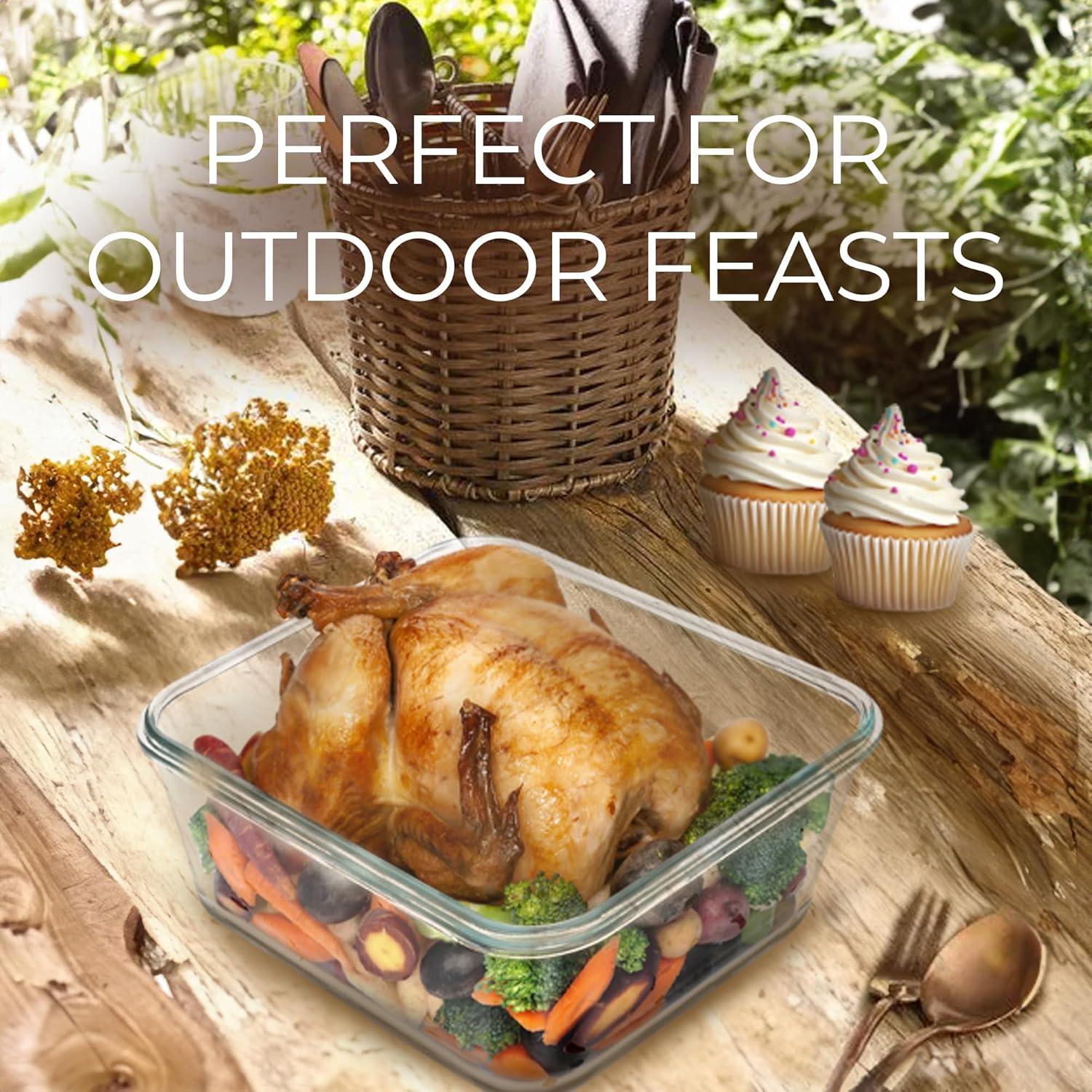 Contenedor de Vidrio Grande 3300 ml Razab con Tapa de Bloqueo