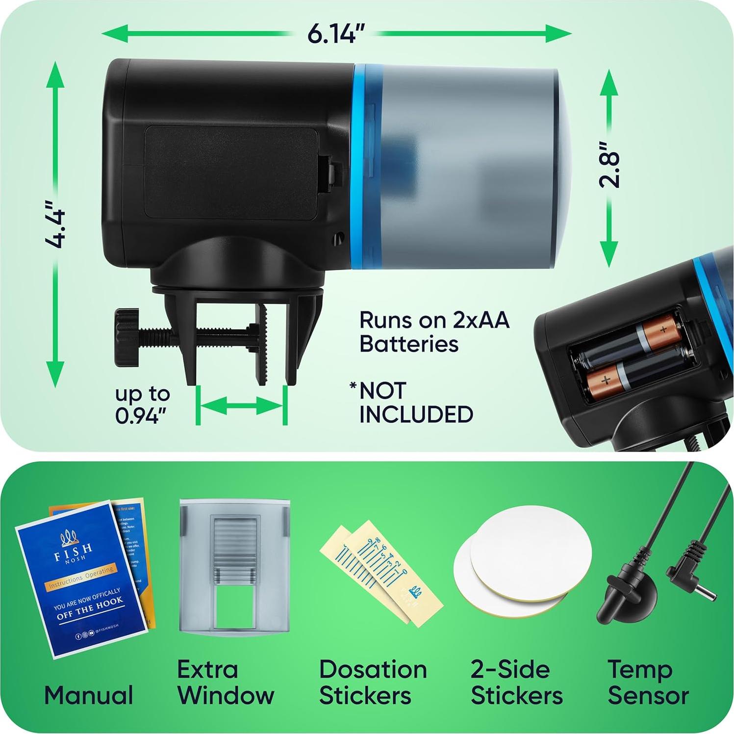 Alimentador Automático de Peces FISHNOSH con Termómetro Digital
