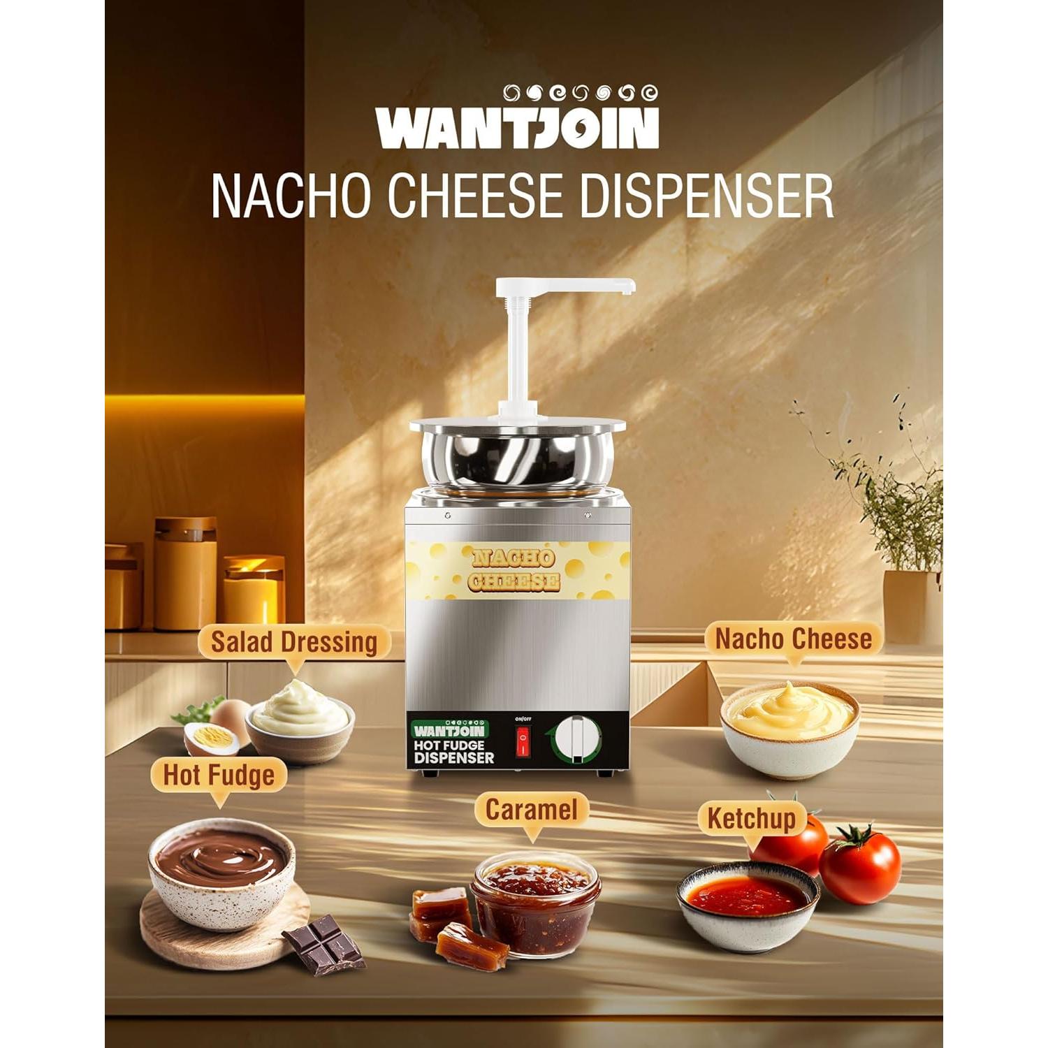 Dispensador de Queso Nacho WantJoin 4.6L Acero Inoxidable