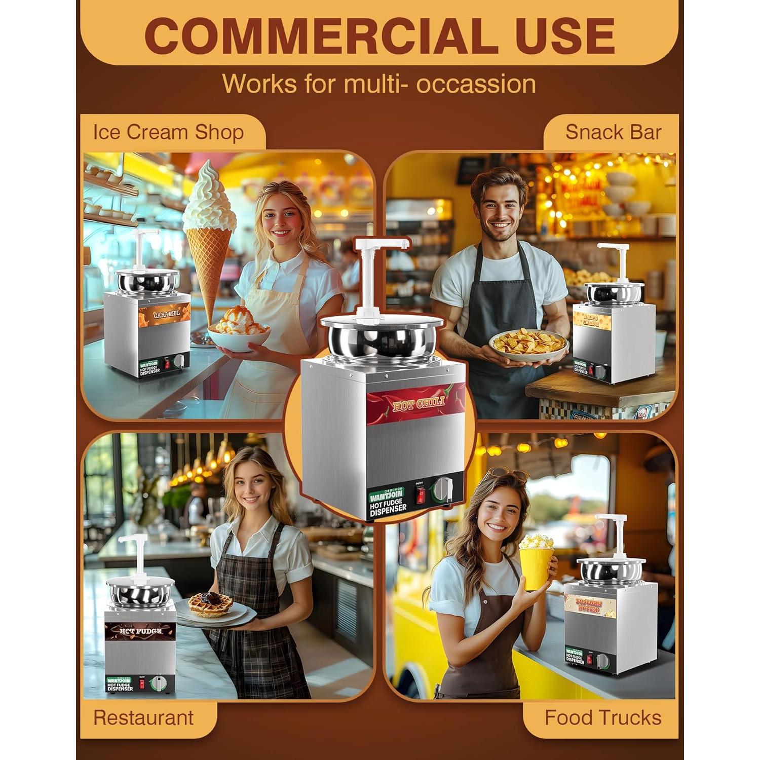 Dispensador de Queso Nacho WantJoin 4.6L Acero Inoxidable