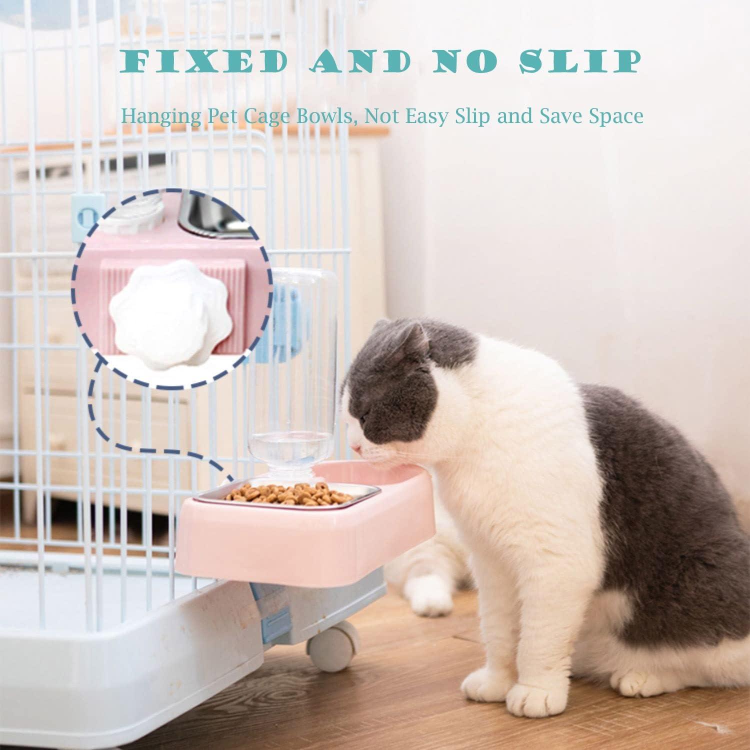 Conjunto Alimentador Automático 2 en 1 para Mascotas Rosa