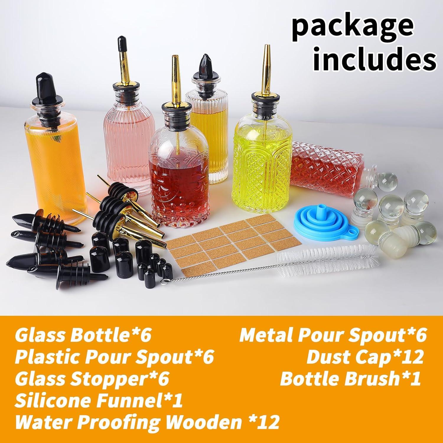 Dispensador de jarabe de vidrio INFTYLE 6 piezas 180 ml