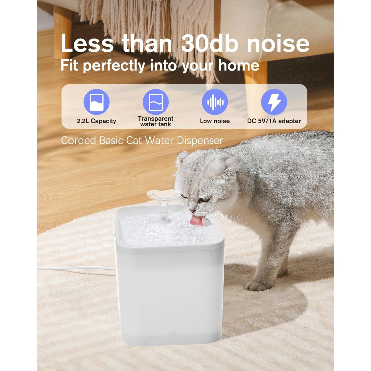 Comedero automático y fuente de agua para gatos Junbec-Pet 4L