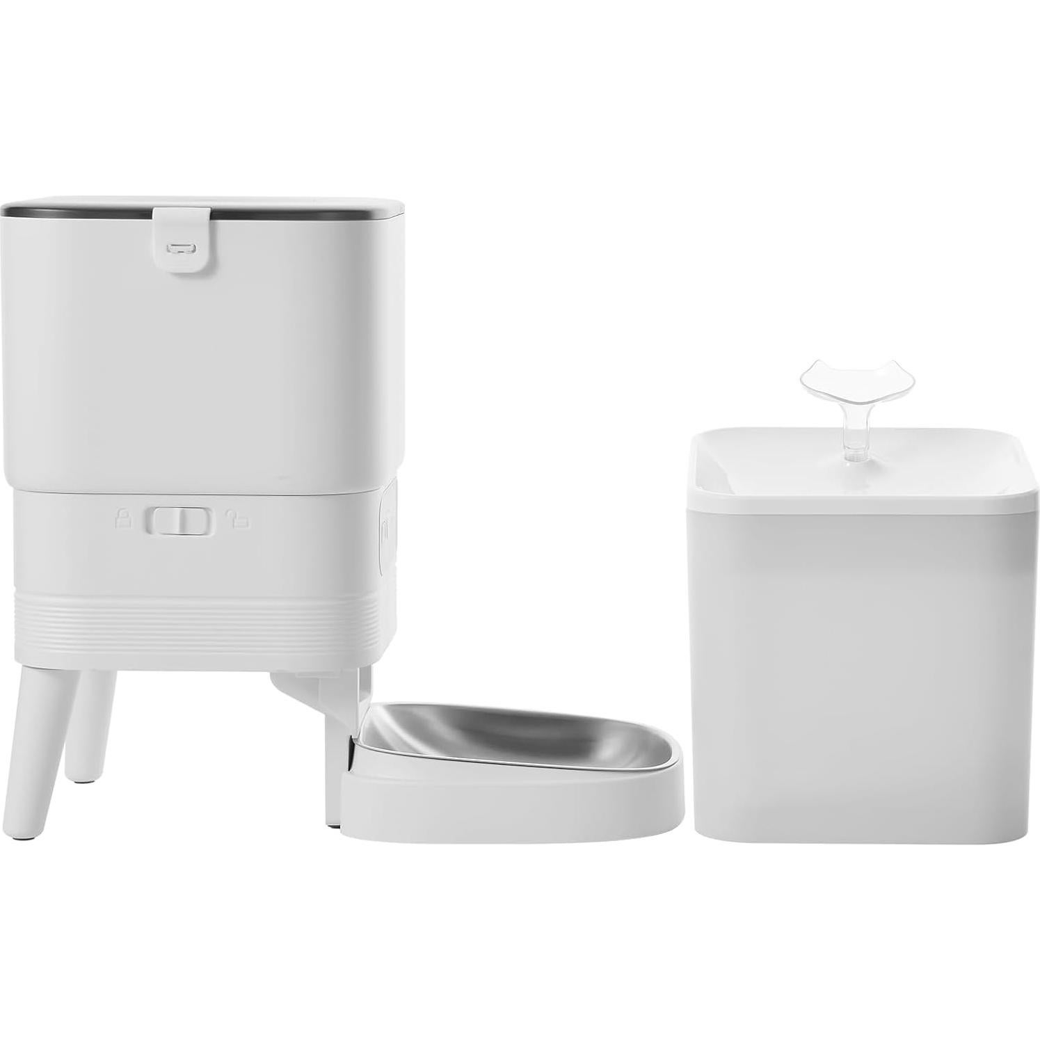 Comedero automático y fuente de agua para gatos Junbec-Pet 4L