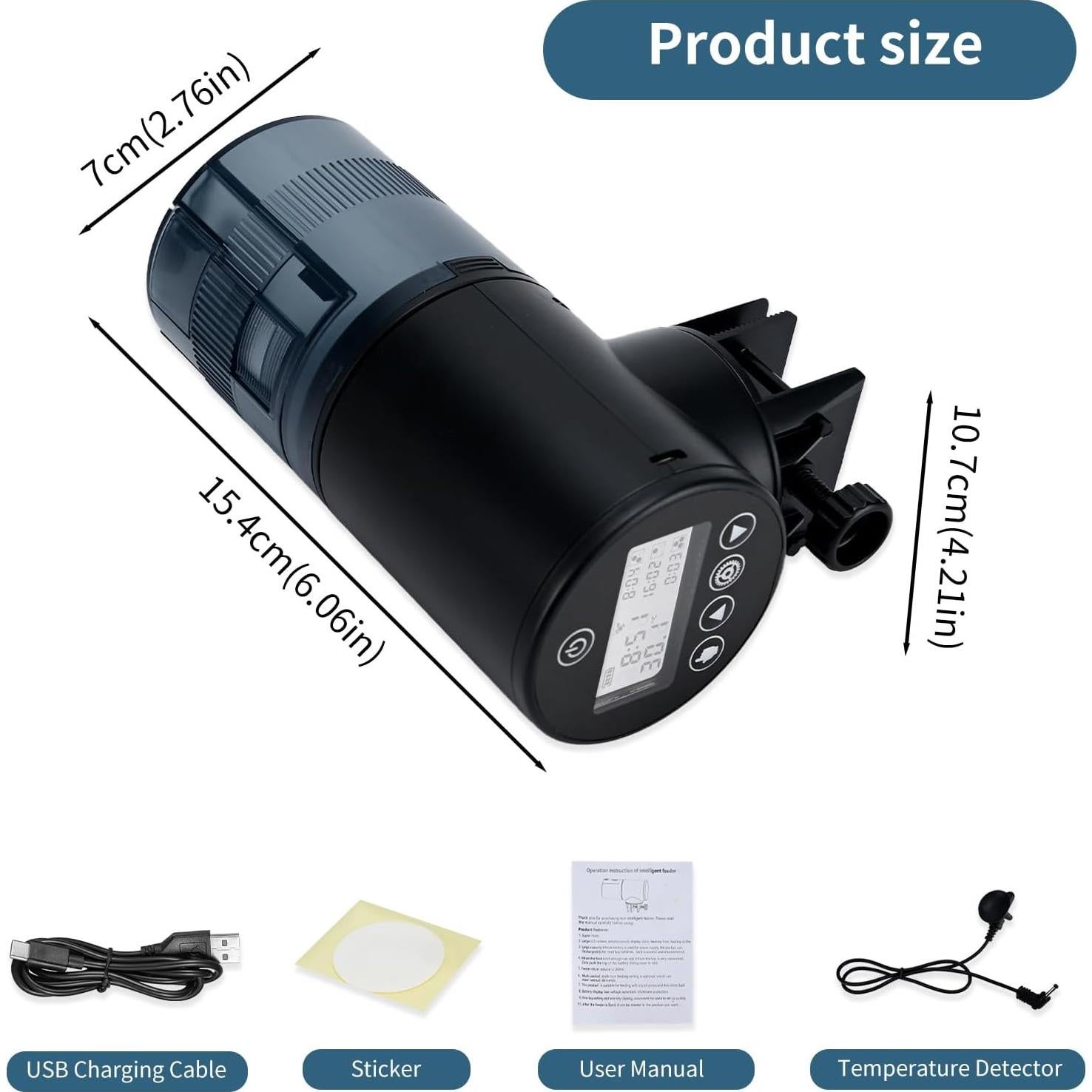 Dispensador Automático de Comida para Peces Lychee 200ml