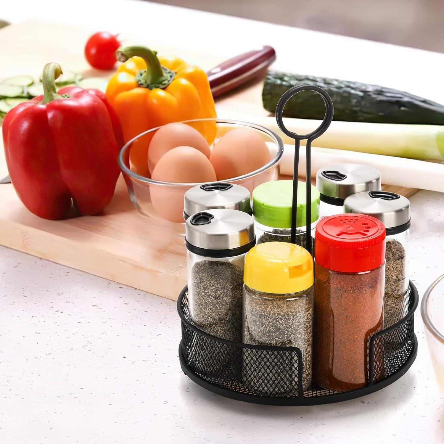 Caddy de Condimentos Giratorio Yesland 2 Piezas 19.7 cm Negro