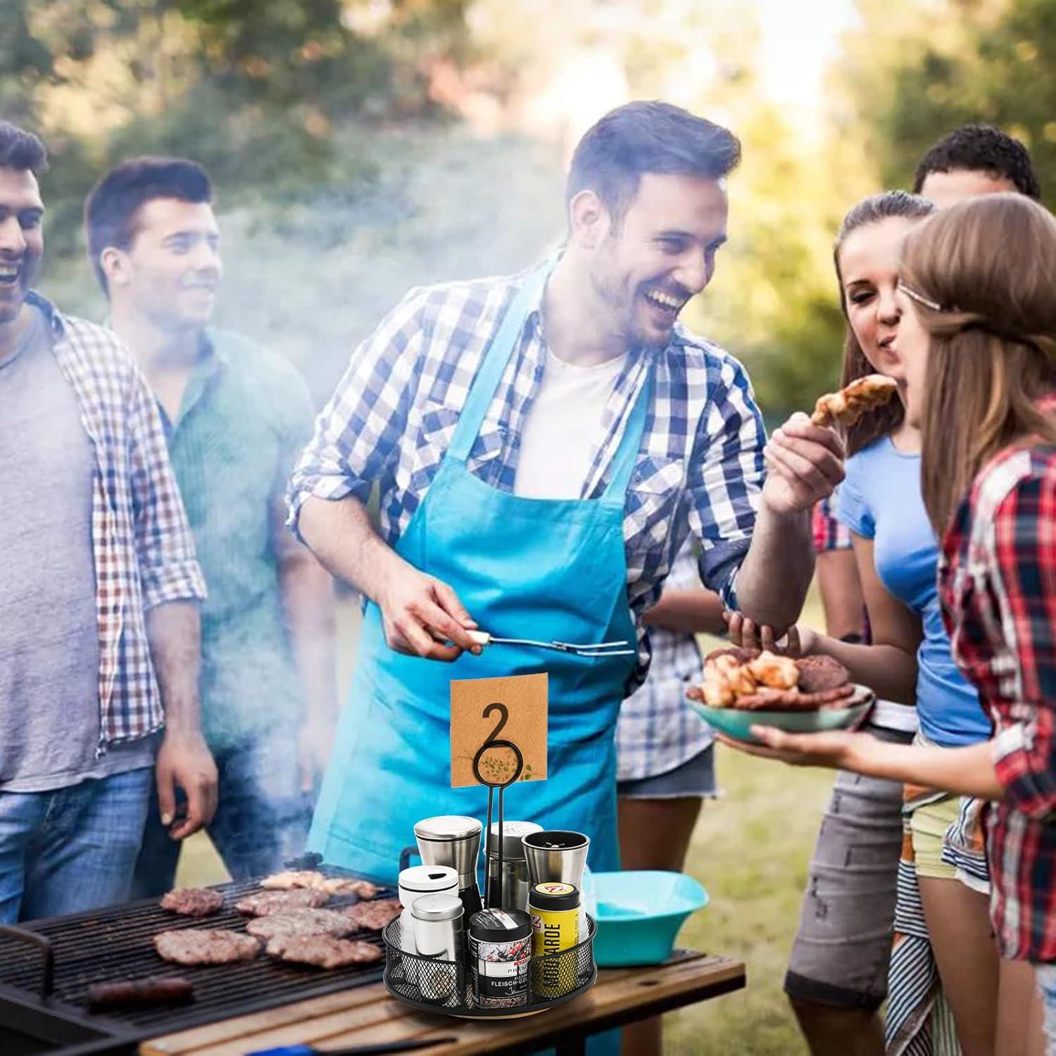 Caddy de Condimentos Giratorio Yesland 2 Piezas 19.7 cm Negro