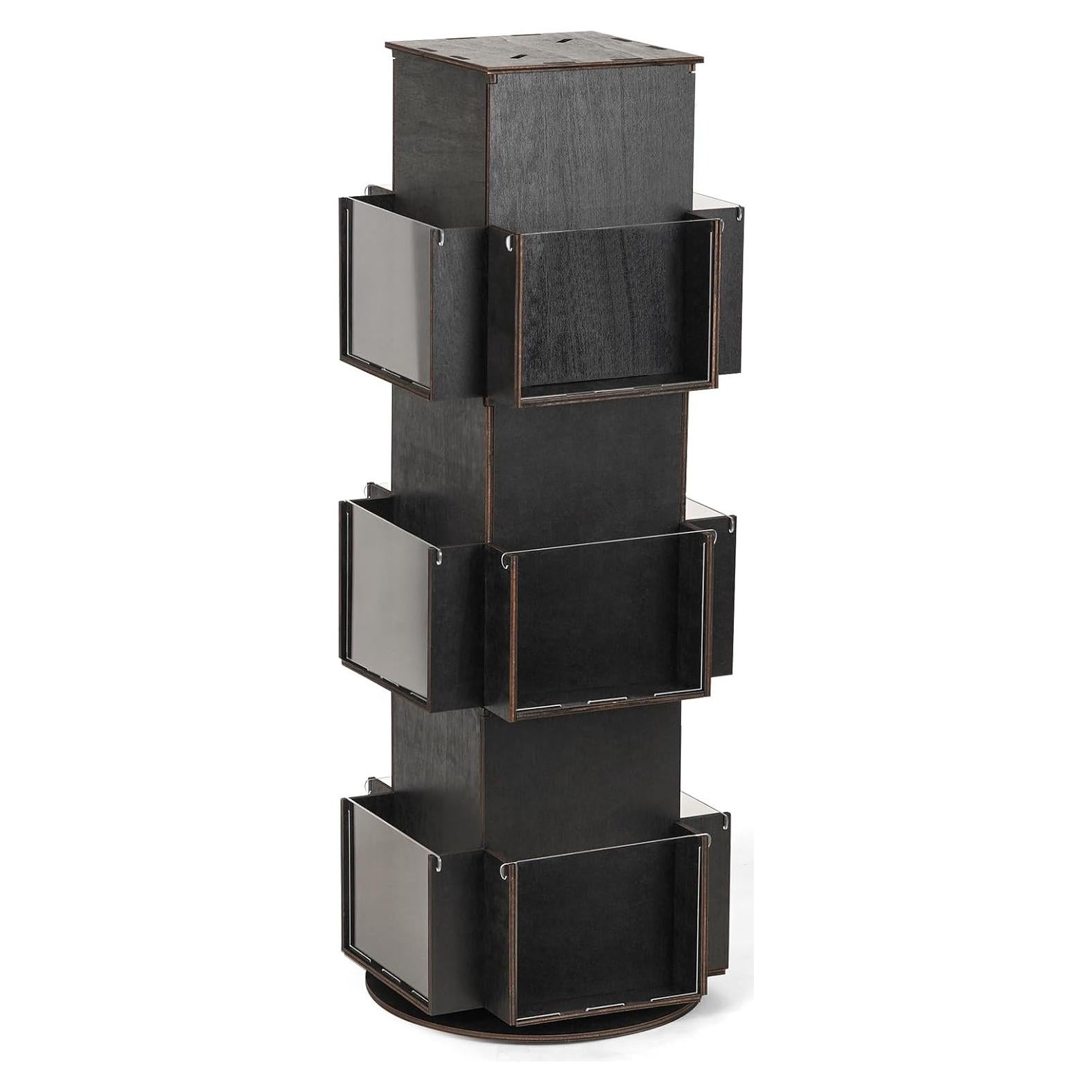 Soporte de Exhibición Rotativo Natheeph 3 Niveles Ébano