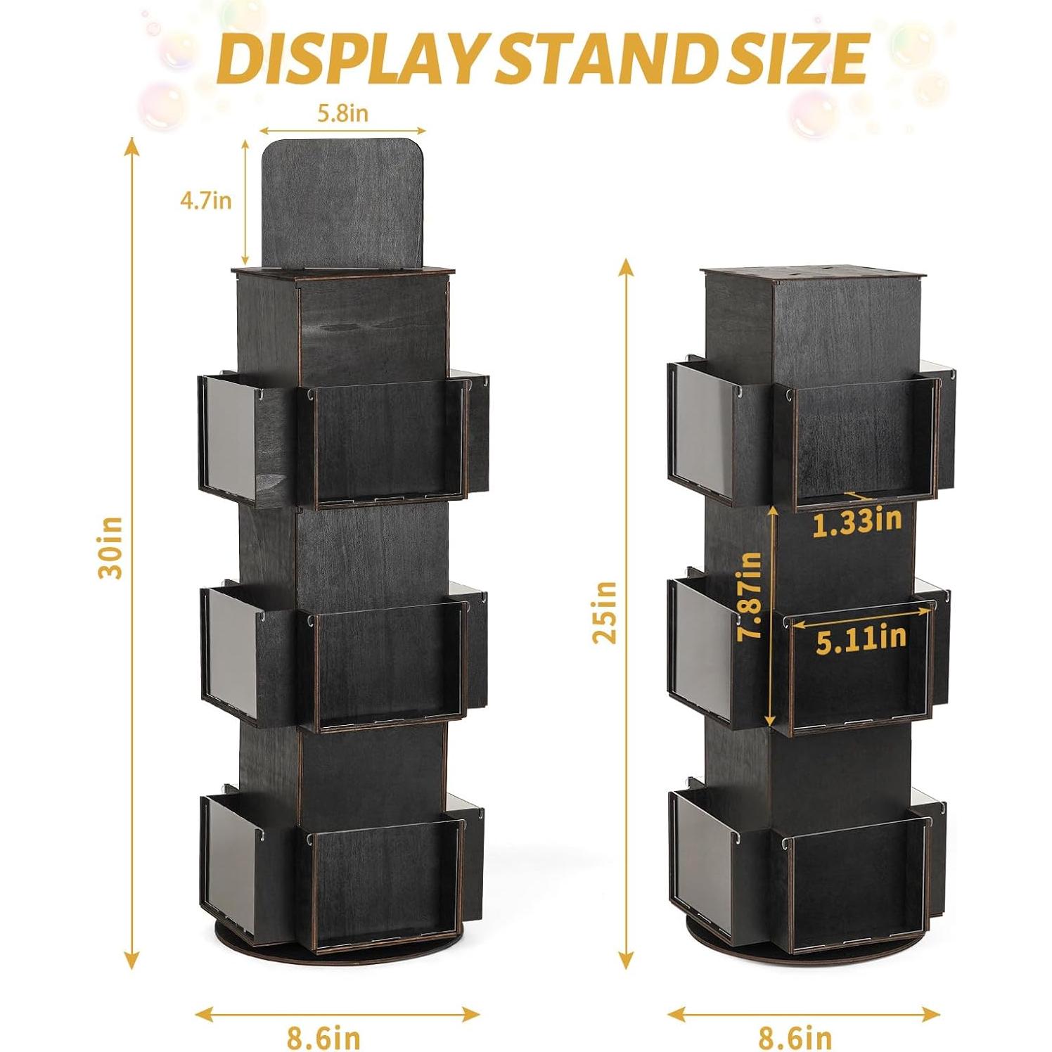 Soporte de Exhibición Rotativo Natheeph 3 Niveles Ébano