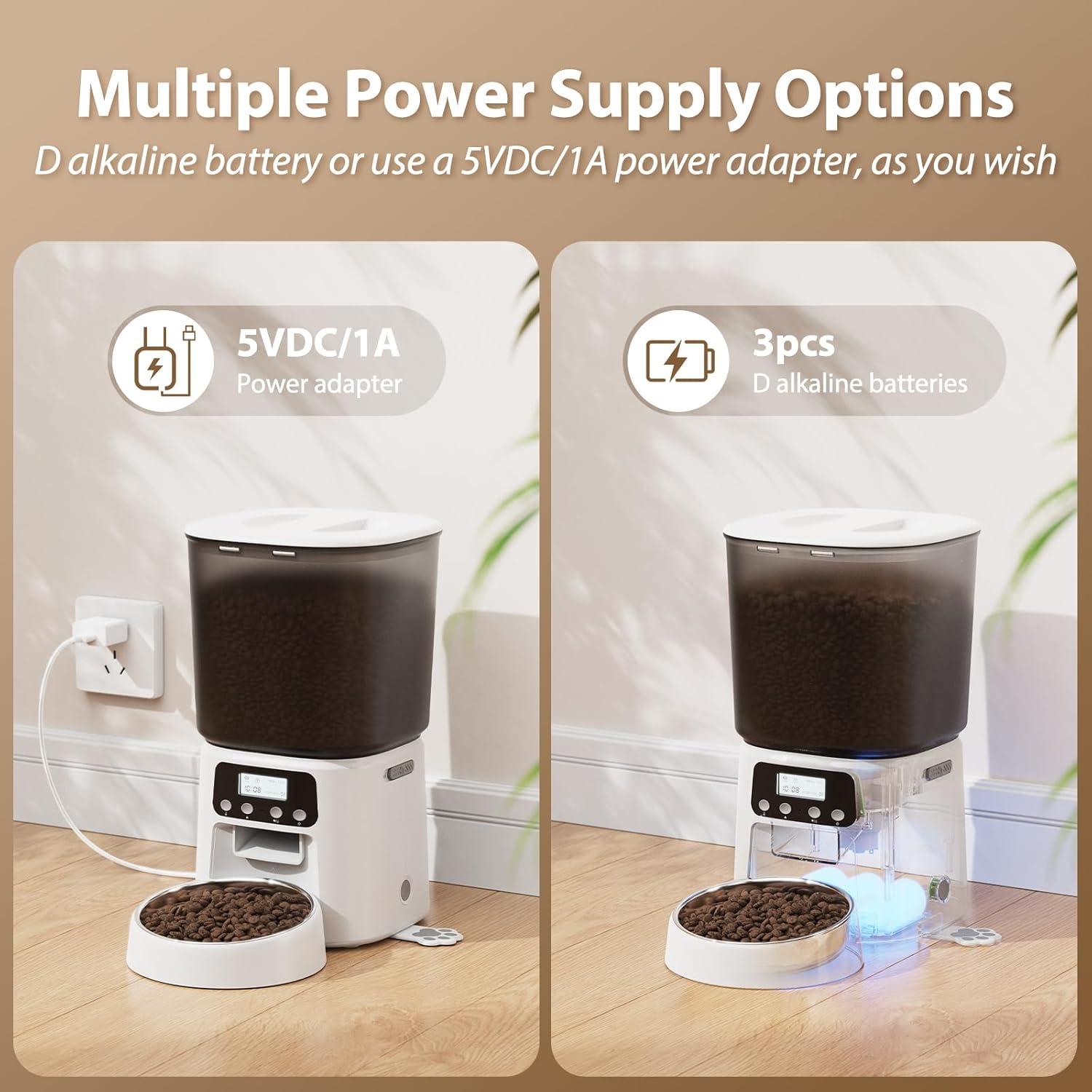 Dispensador Automático de Comida 4L Petrice para Gatos y Perros