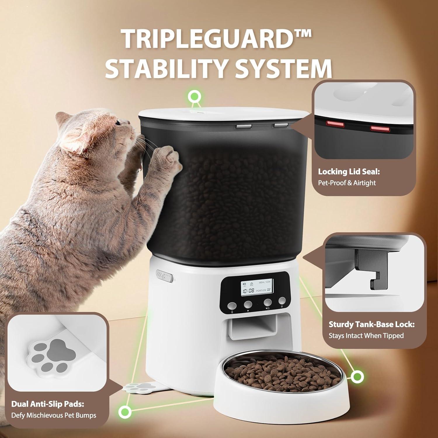 Dispensador Automático de Comida 4L Petrice para Gatos y Perros